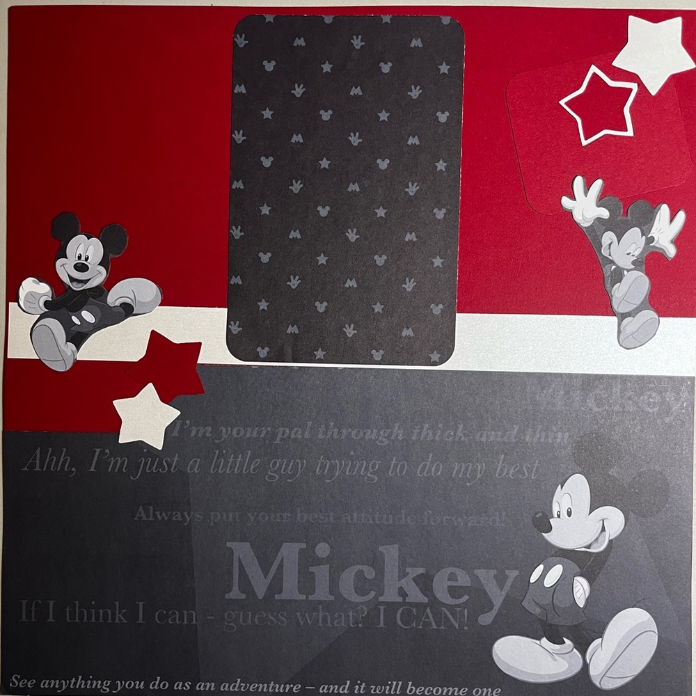 Two page Mickey Mouse layout. This is actually four pages total
